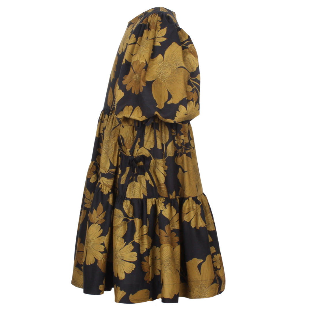 dress flowers side ties - yellow flowers -1080