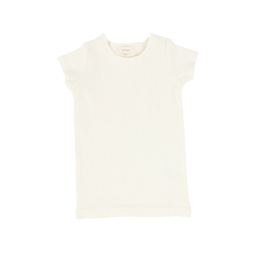 tee s/s ribbed  - ivory