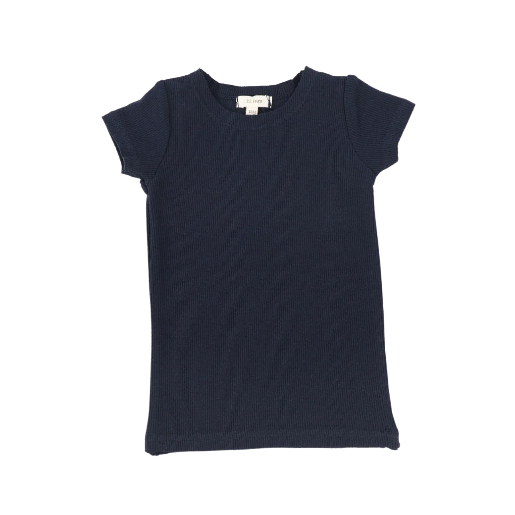 tee s/s ribbed  - navy