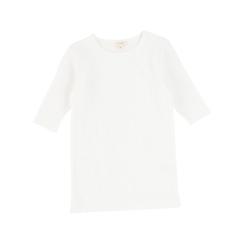 tee 3/4 ribbed - pure white