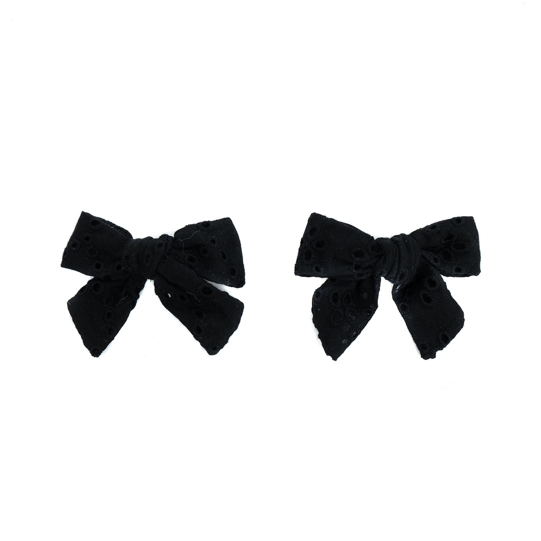 clip eyelet mini bow 2 pk - black