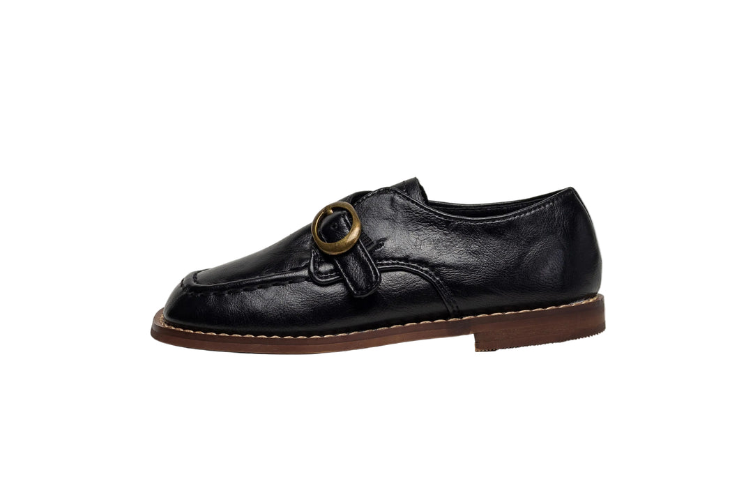 shoes munk strap slip ons - black