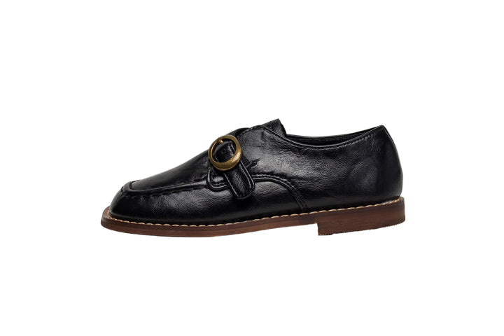 shoes munk strap slip ons - black