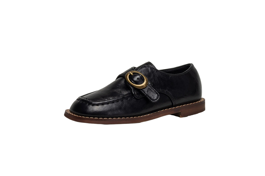 shoes munk strap slip ons - black
