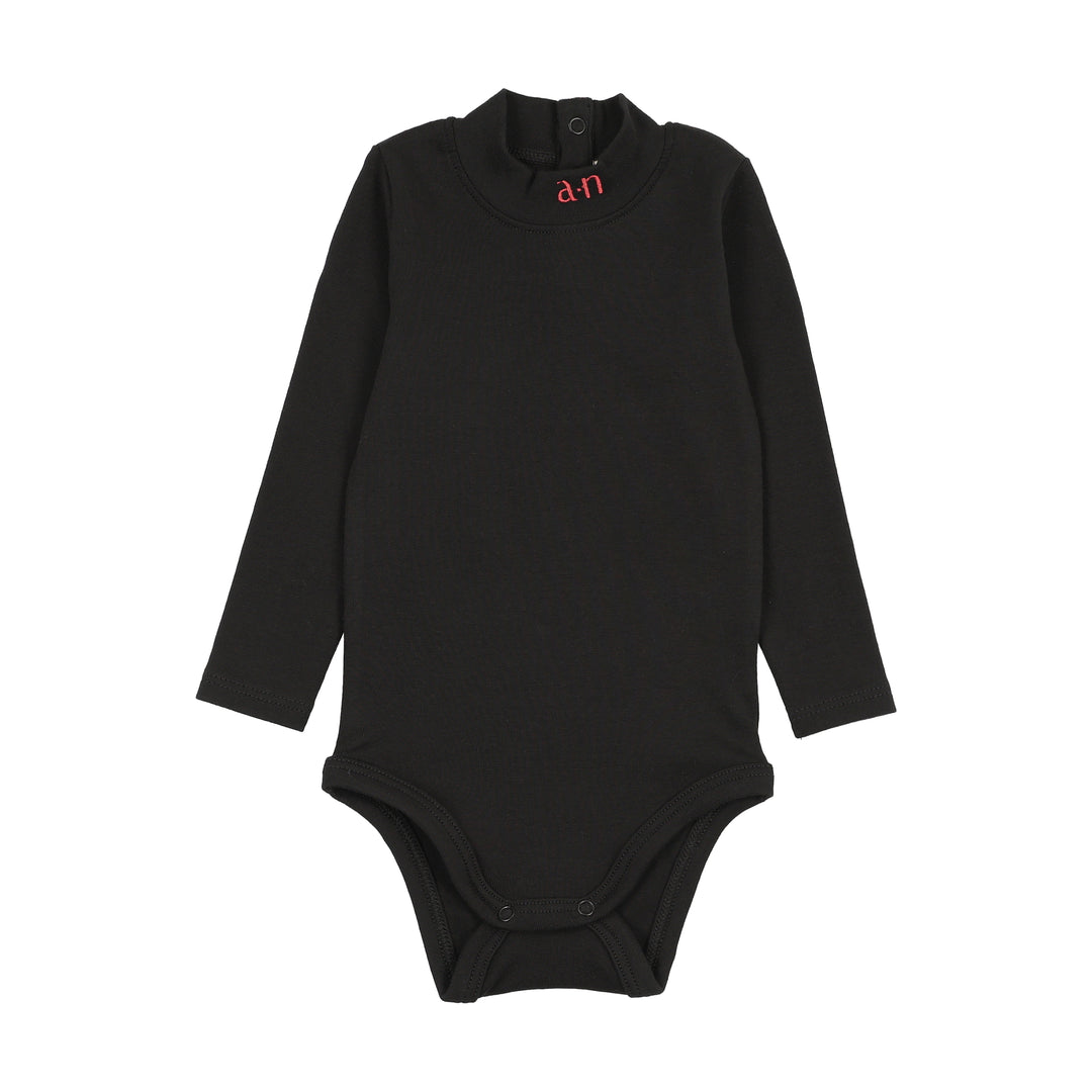 one piece velour overalls and mockneck onesie - black