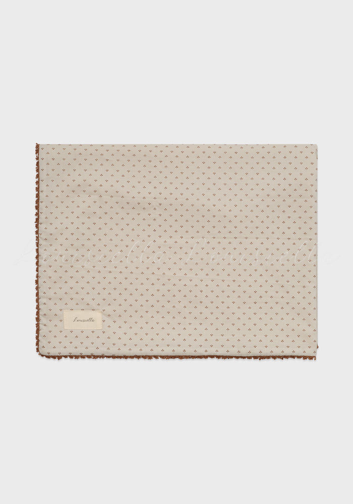 blanket bud print and fur inside - vintage brick