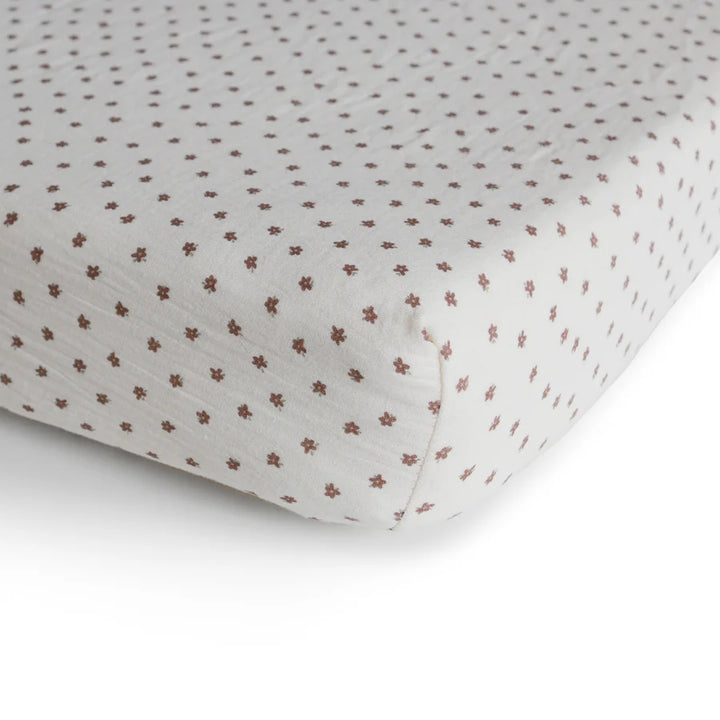 crib sheet regular muslin - bloom