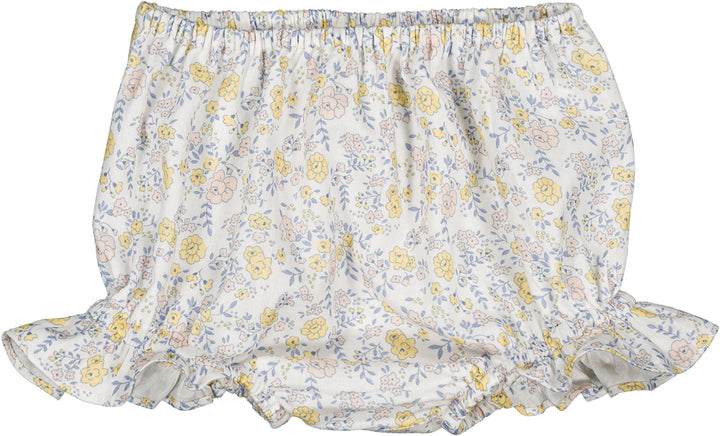 set outfit floral print top and shorts - off white