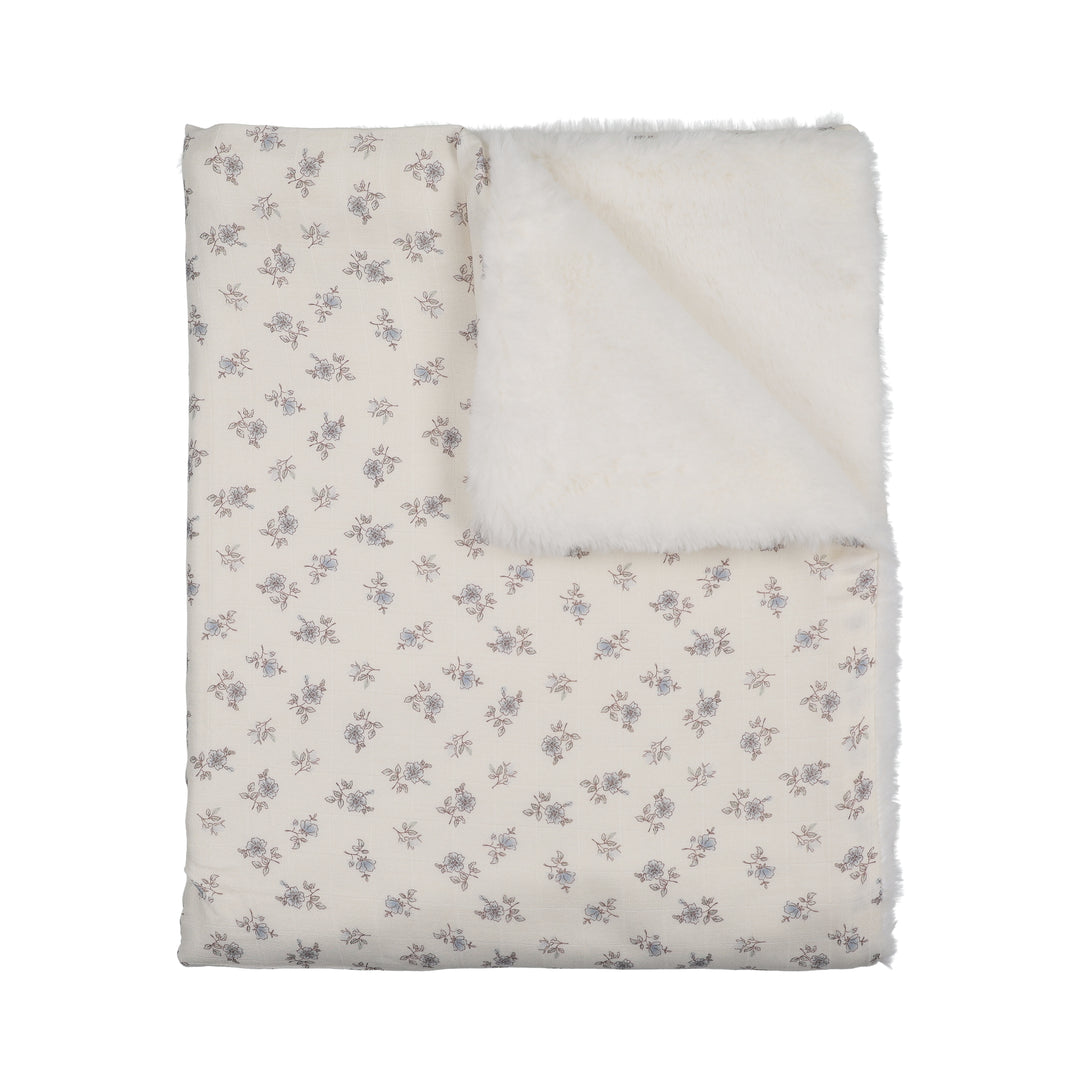 blanket blossom print lux fur - powder