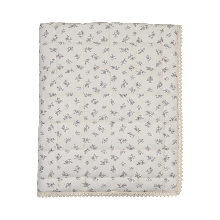 blanket quilted blossom with pillow toddler size - powder