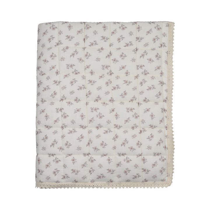 blanket quilted blossom with pillow toddler size - rose