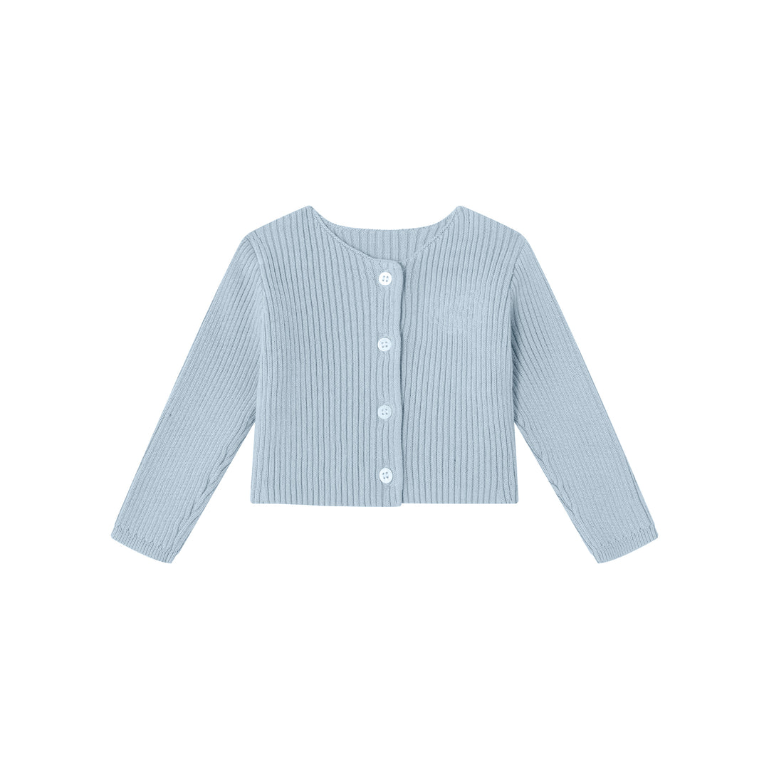 set knit footie embossed emblem with cardigan bonnet and blanket - blue