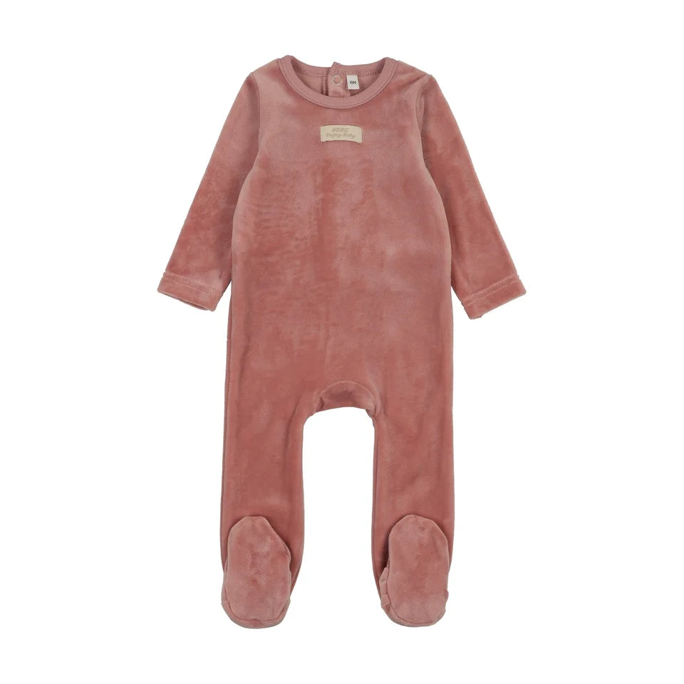 footie velour tab - blush