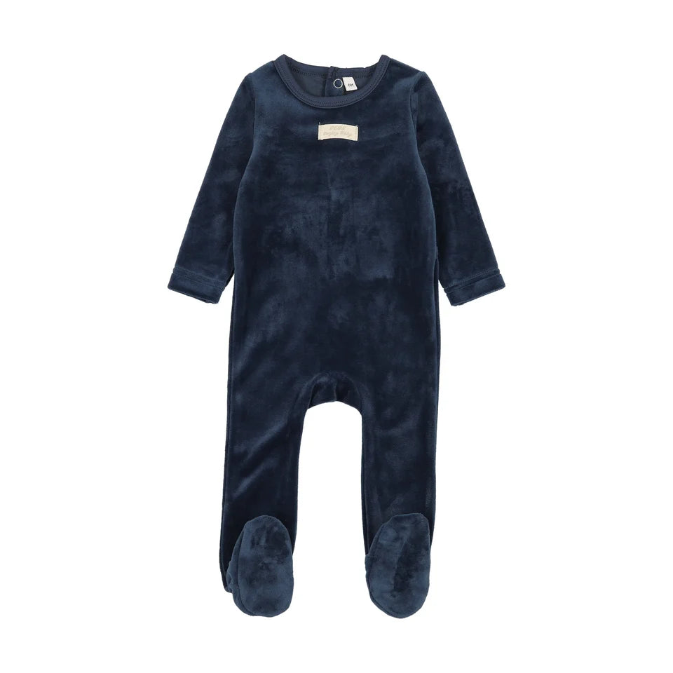 footie velour tab - navy