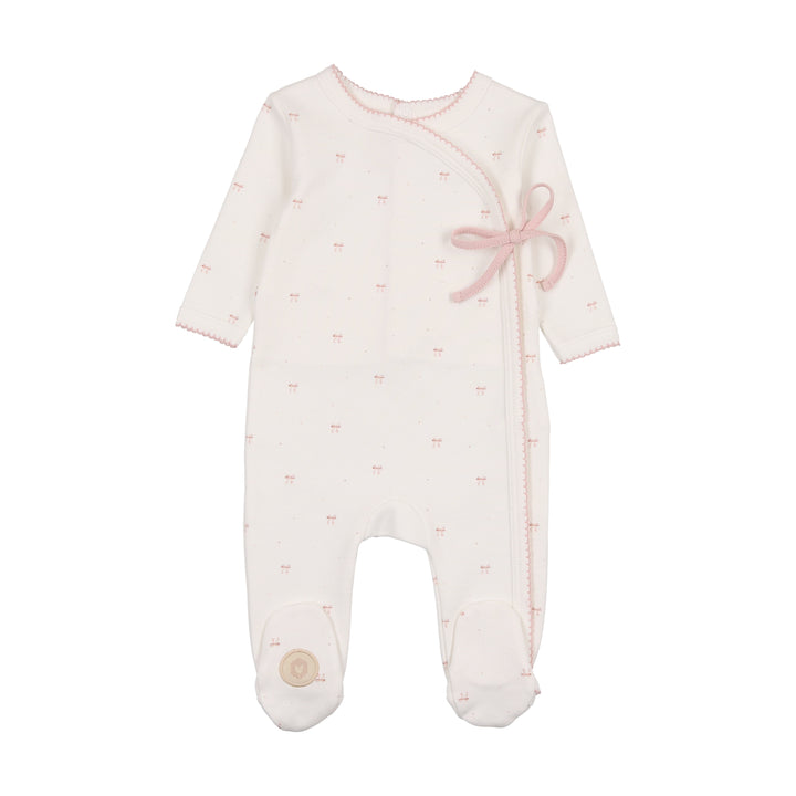 footie bow wrap - ivory