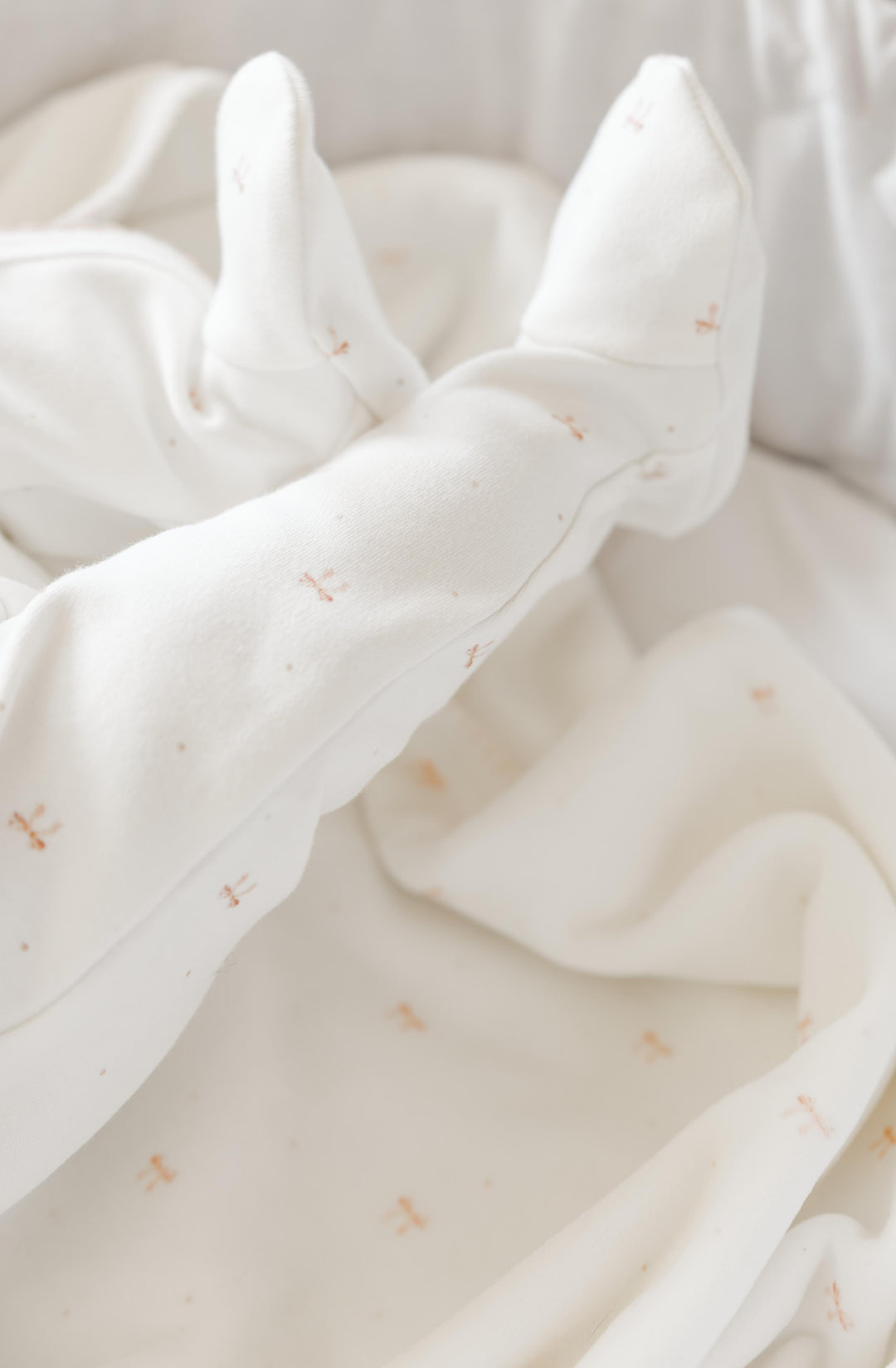 footie bow wrap with bonnet - ivory