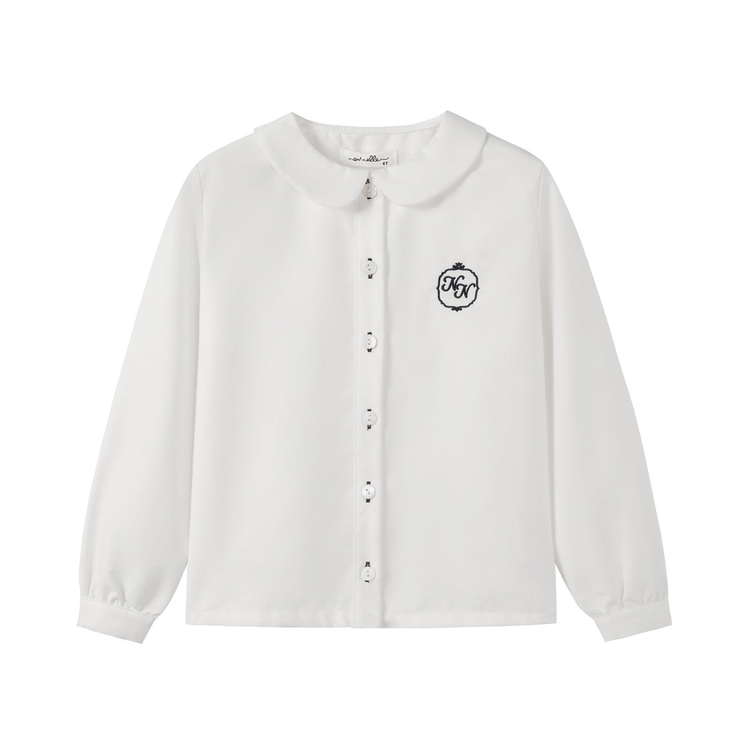shirt l/s logo - white
