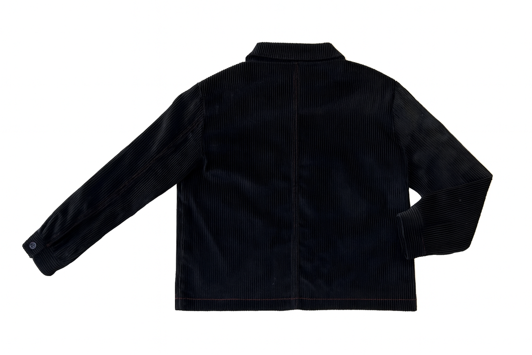 shirt l/s corduroy with contrast stitching - black/red