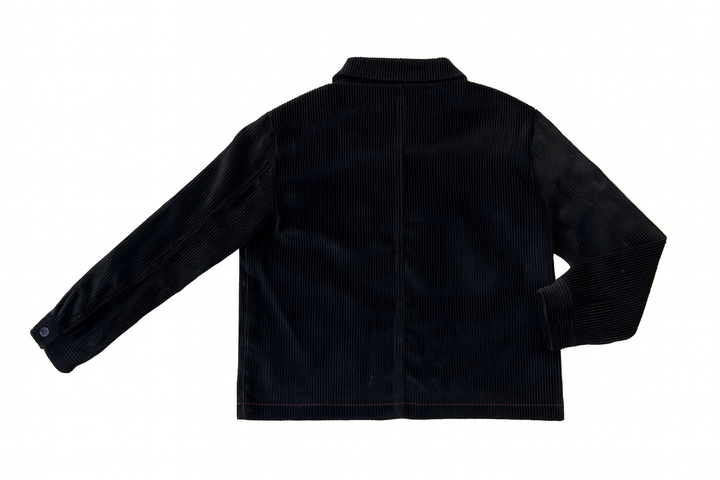 shirt l/s corduroy with contrast stitching - black/red