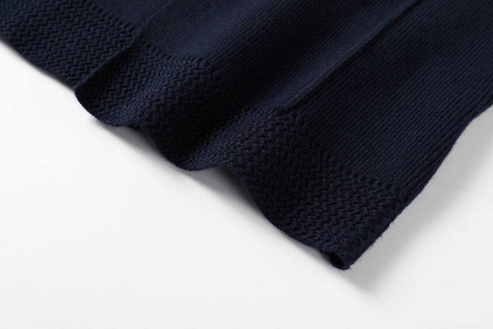 top l/s sweater double breasted - navy