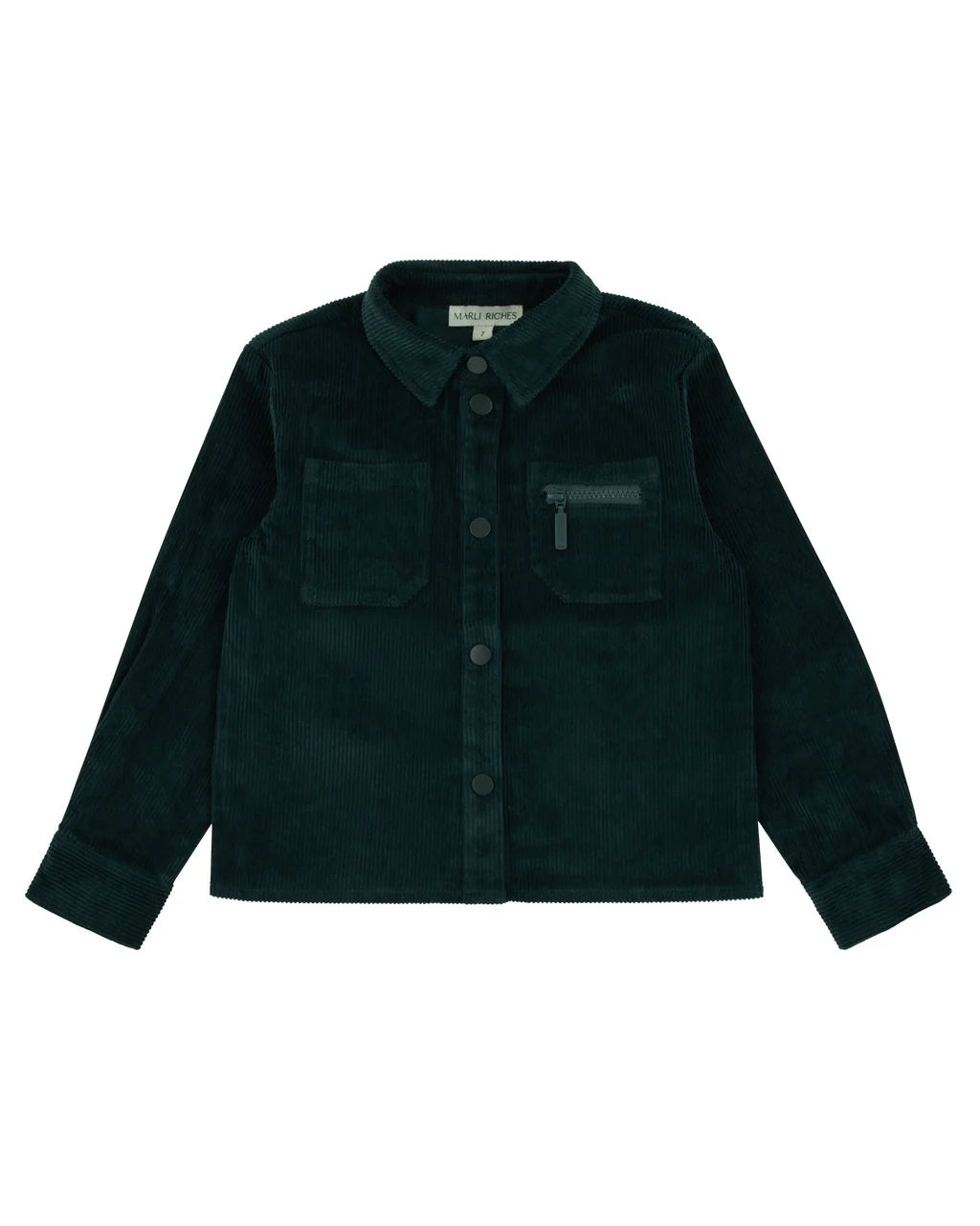 shirt l/s corduroy zipper pocket - emerald