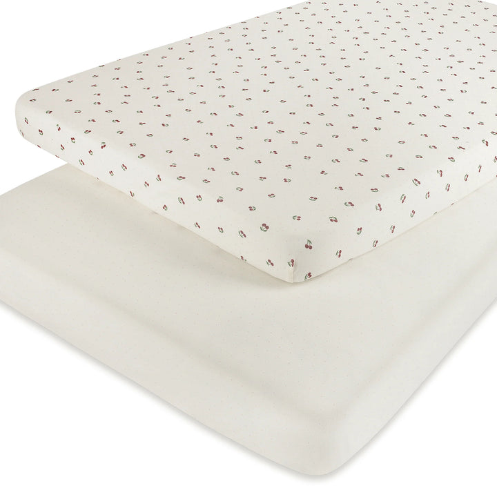 crib sheet red cherry crib - white
