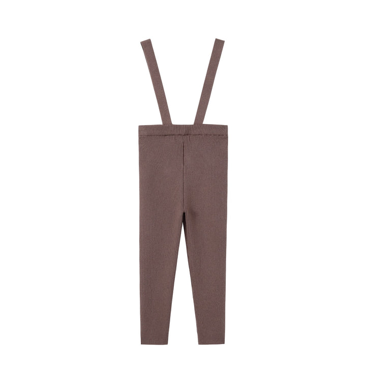 pants knit suspender - brown