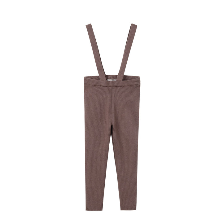 pants knit suspender - brown