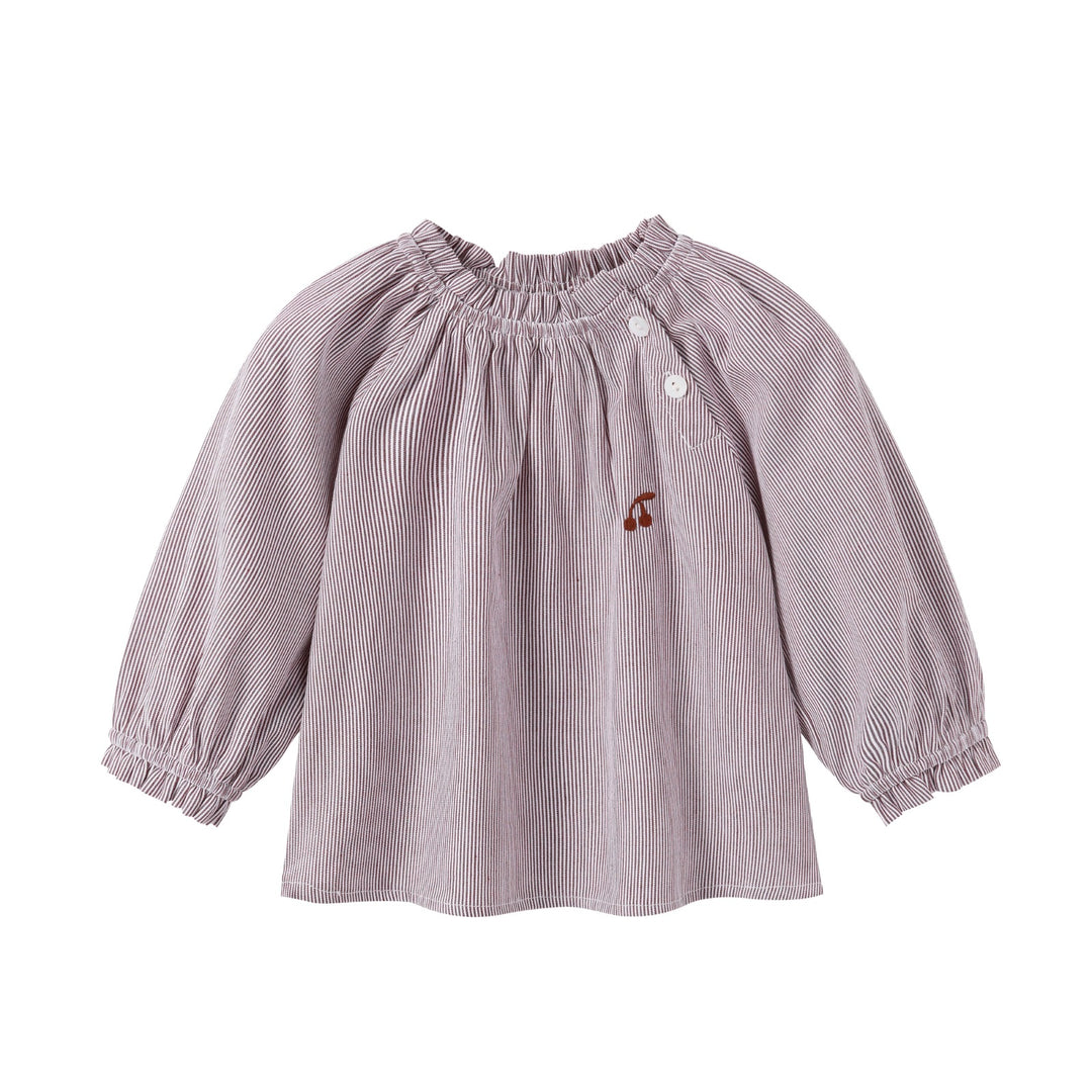 shirt l/s pinstriped cherry - brown