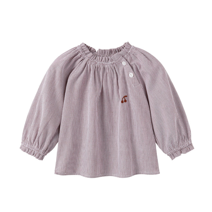 shirt l/s pinstriped cherry - brown