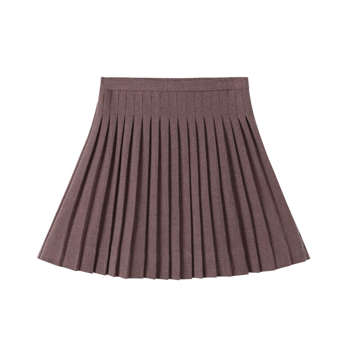 skirt pleated - brown