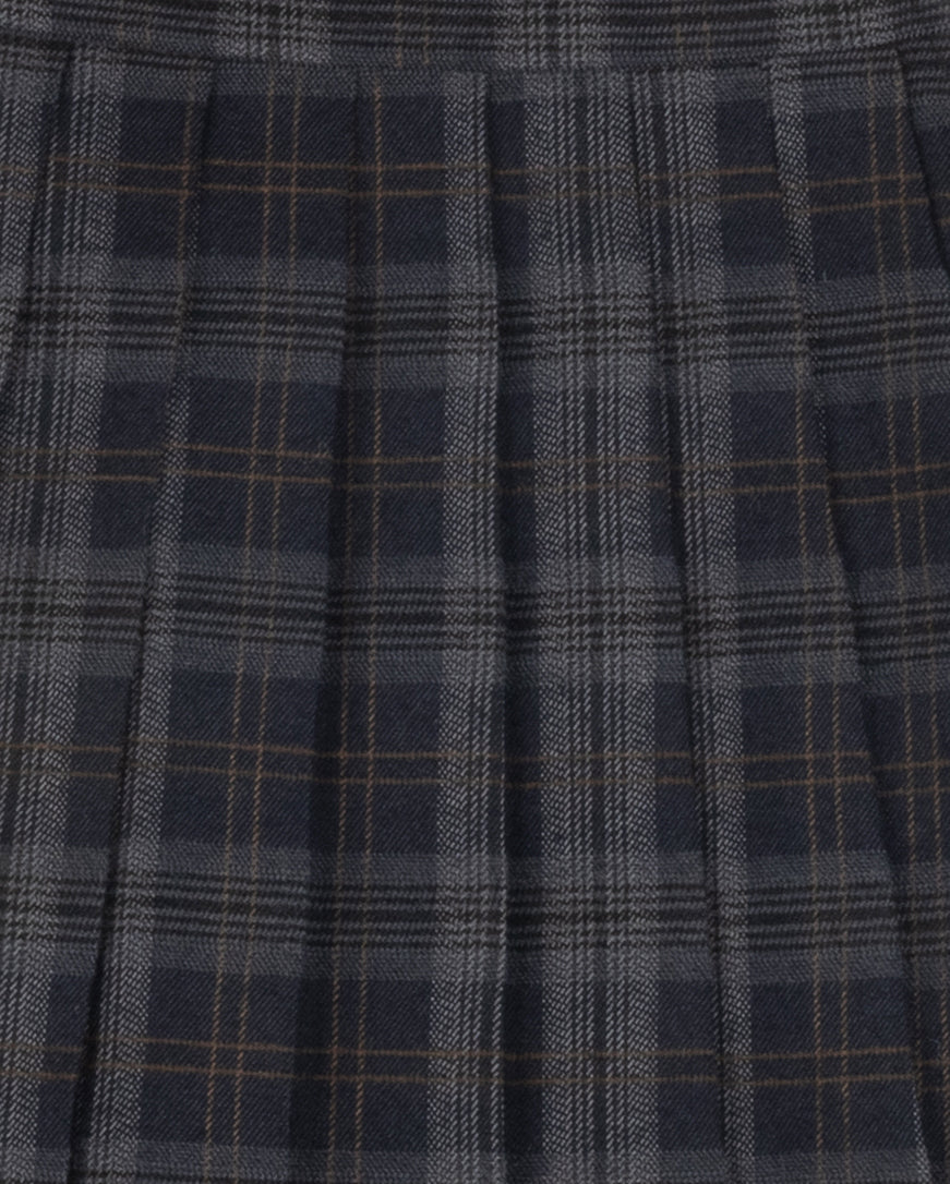 dress plaid high waisted pleated jumper - navy