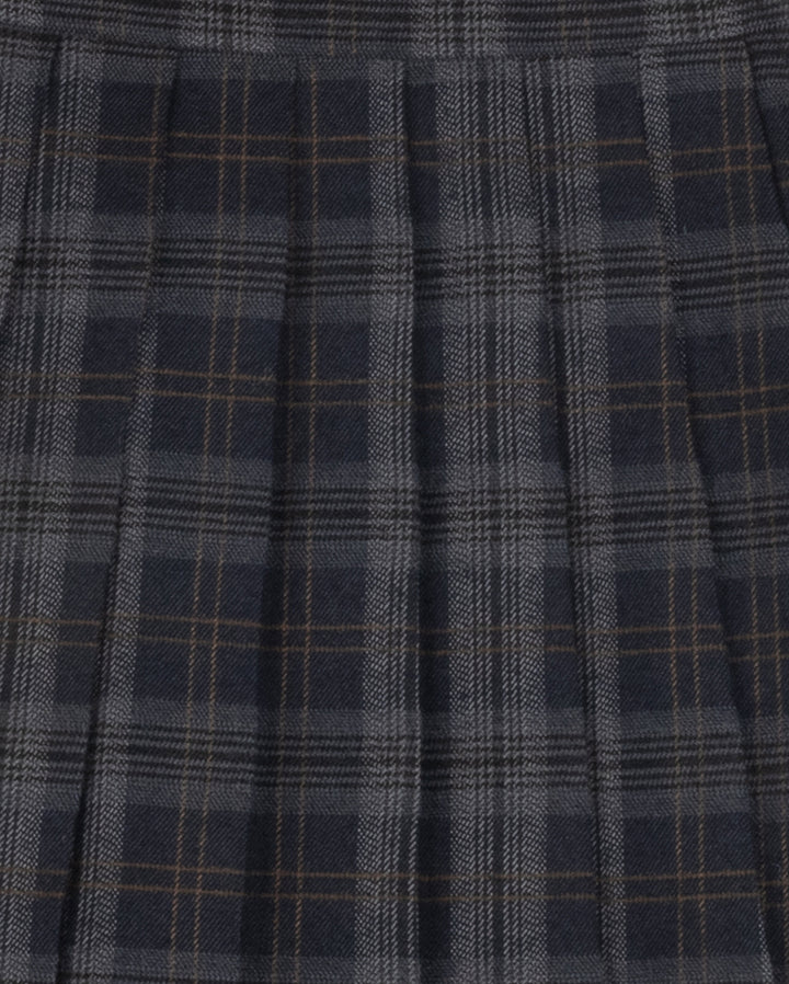 dress plaid high waisted pleated jumper - navy