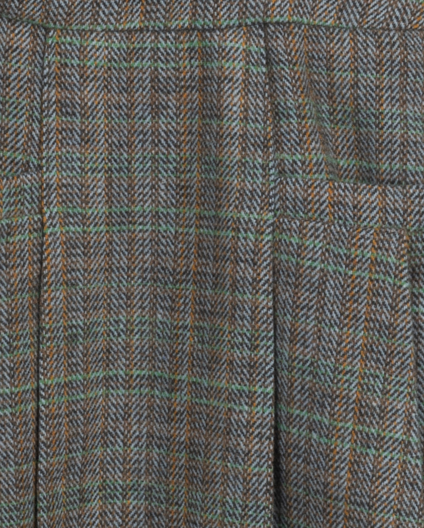 dress wool tweed jumper with removeable suspenders - plaid