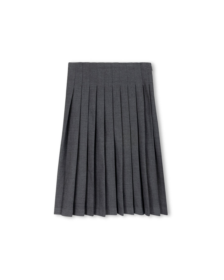 skirt wool pleated - charcoal