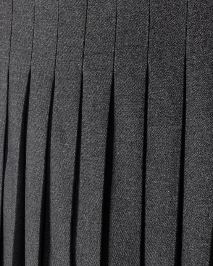 skirt wool pleated - charcoal