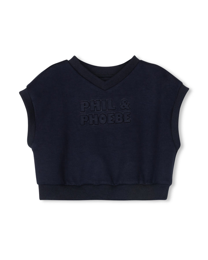 vest scuba with embossed logo - navy