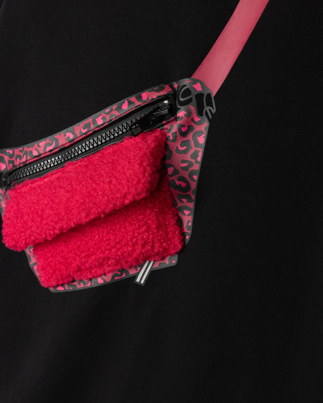 dress sweat with mock fanny pack - black