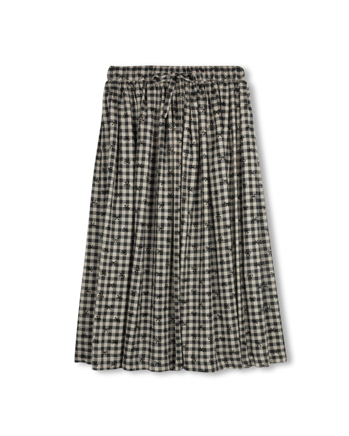 skirt midi checkered mini bows - plaid