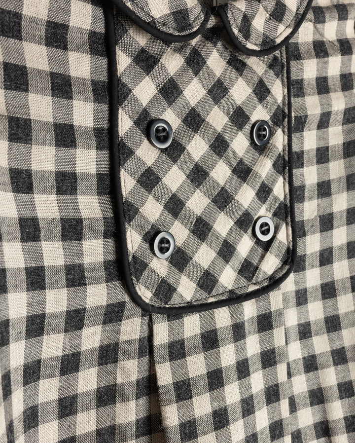 set outfit checkered double breasted shirt and leggings - plaid/black