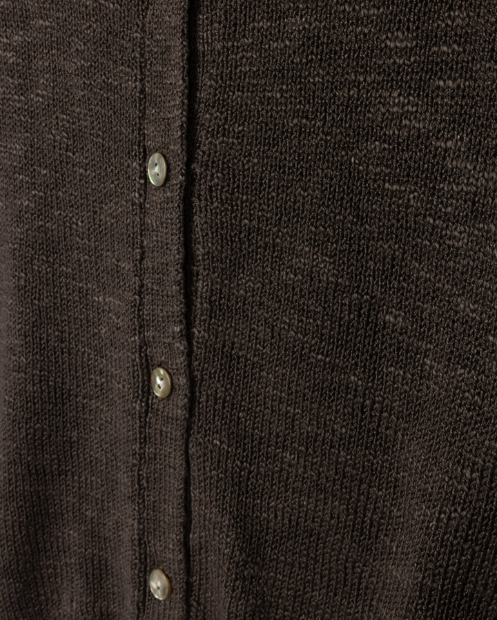 top l/s knit cardigan - olive