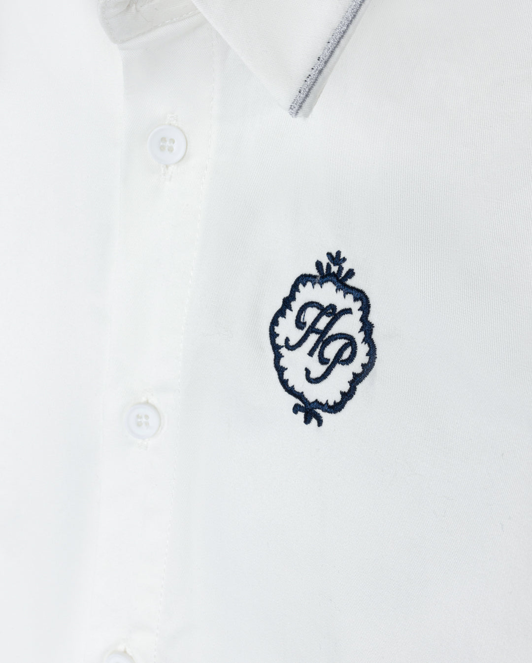 shirt l/s with emblem - white