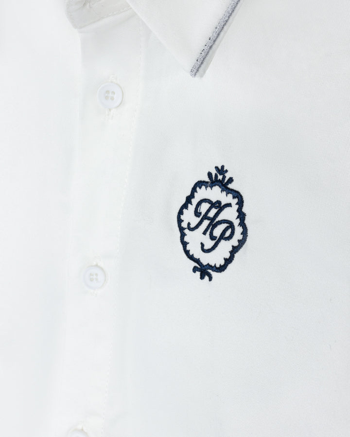 shirt l/s with emblem - white