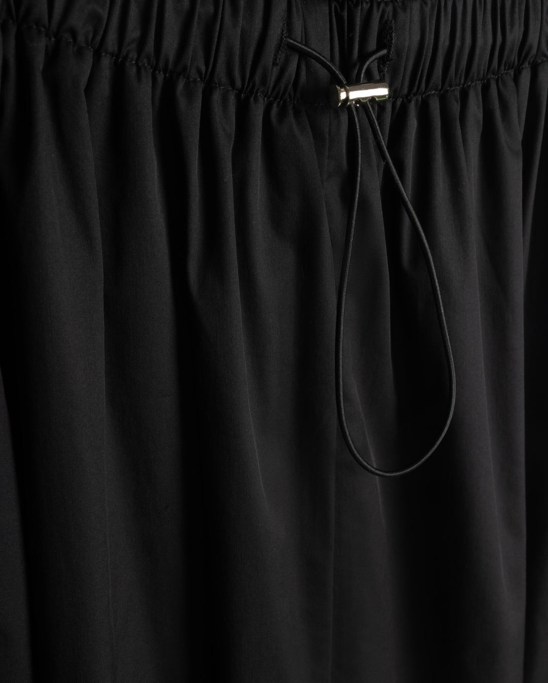 skirt midi drawstring with side pockets - black