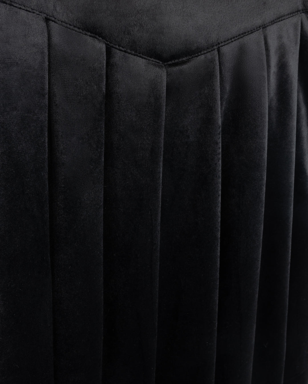skirt midi velour pleated - black