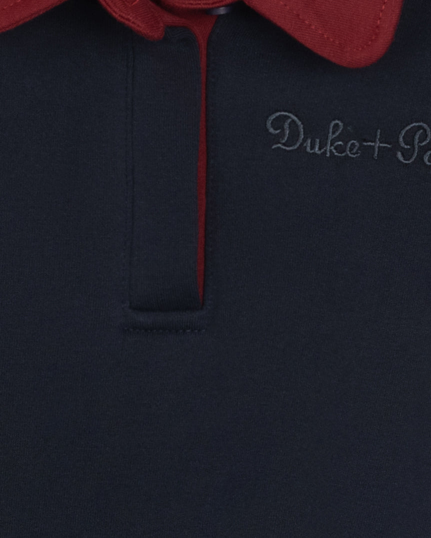 polo l/s color trim sweatshirt - navy