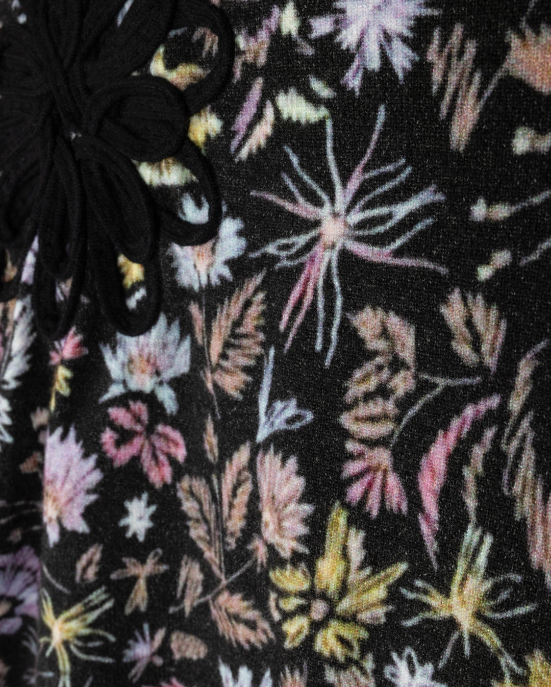 dress slip jumper with floral turtleneck sweater - black