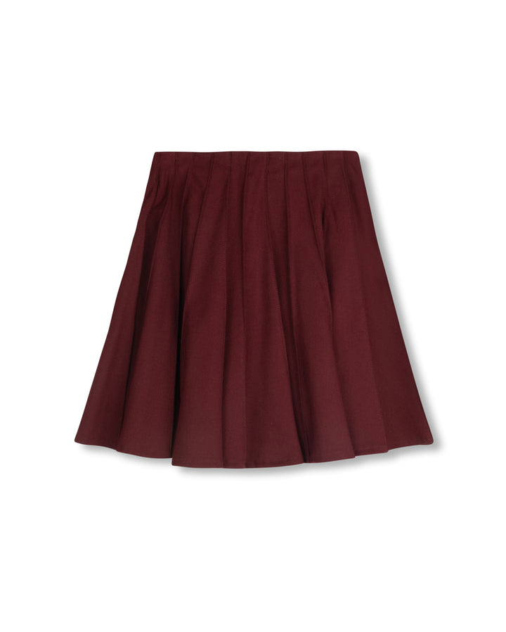 skirt wool pleated  - burgundy