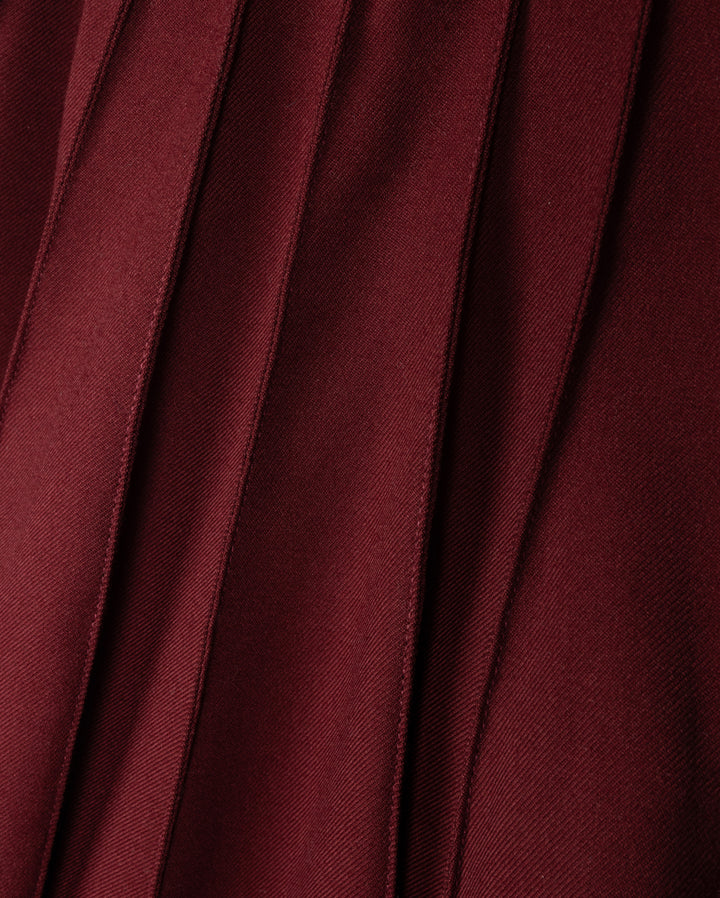 skirt wool pleated  - burgundy