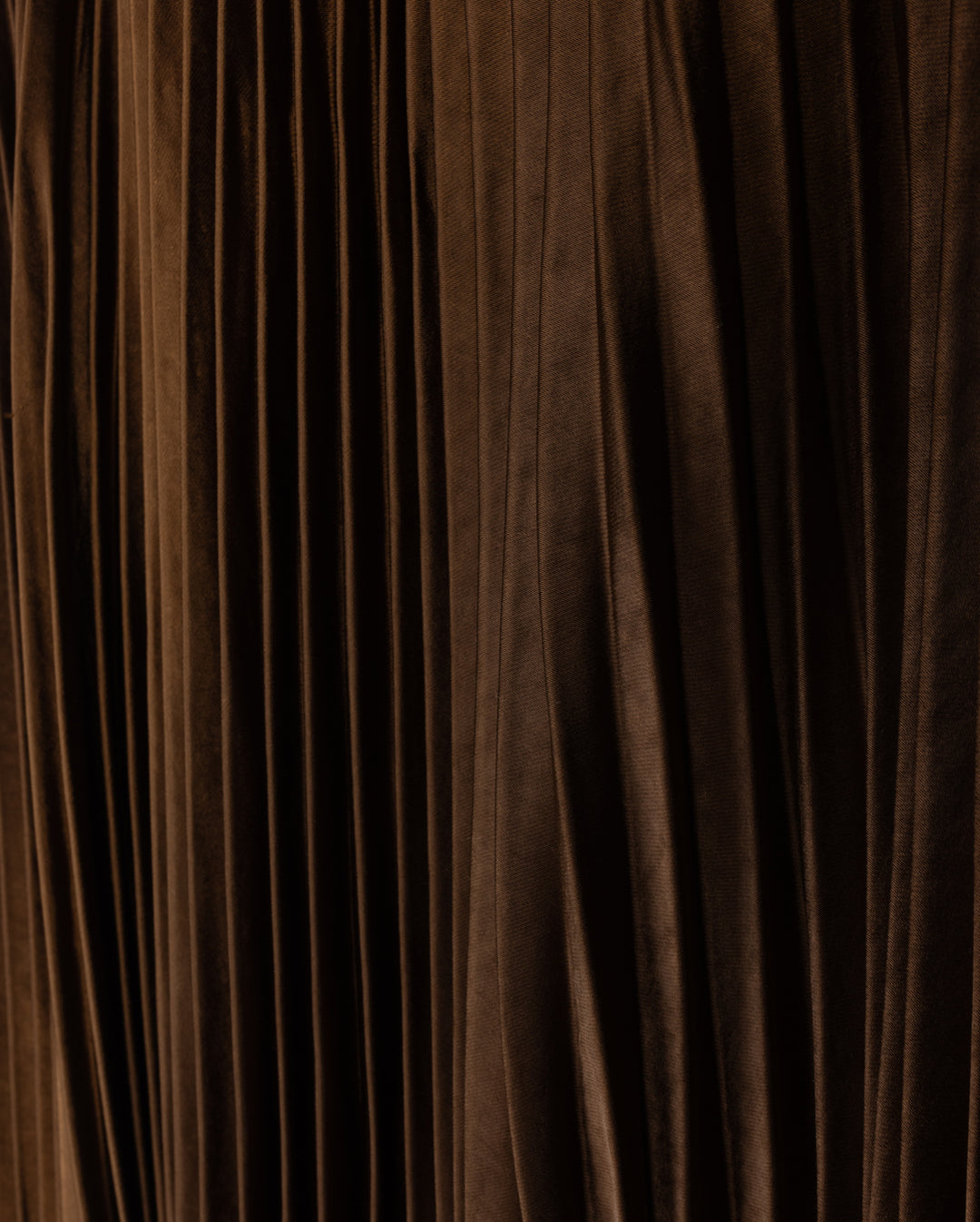 skirt satin pleated - brown